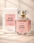 Vio Vibe Hype Berry perfume bottle and packaging on a light background